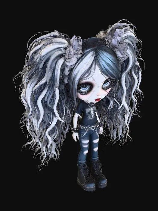 3D model for Dark emo girl