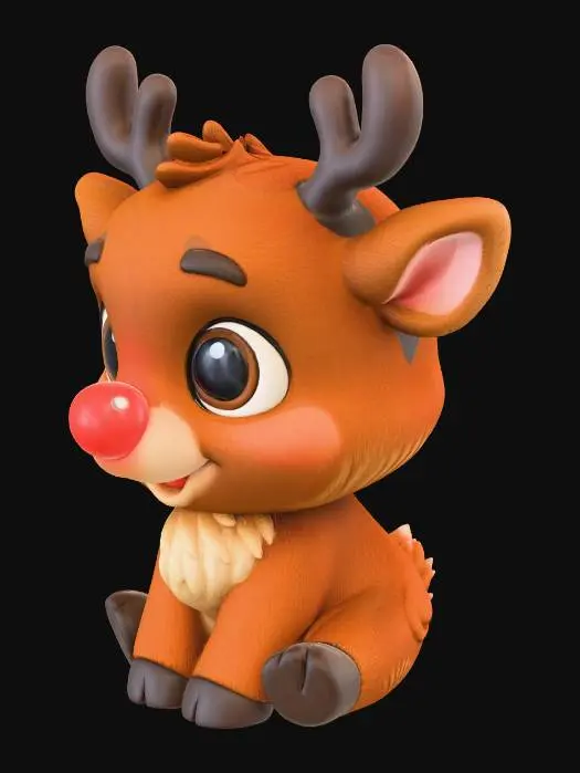 3D model for Baby Red-Nosed Reindeer