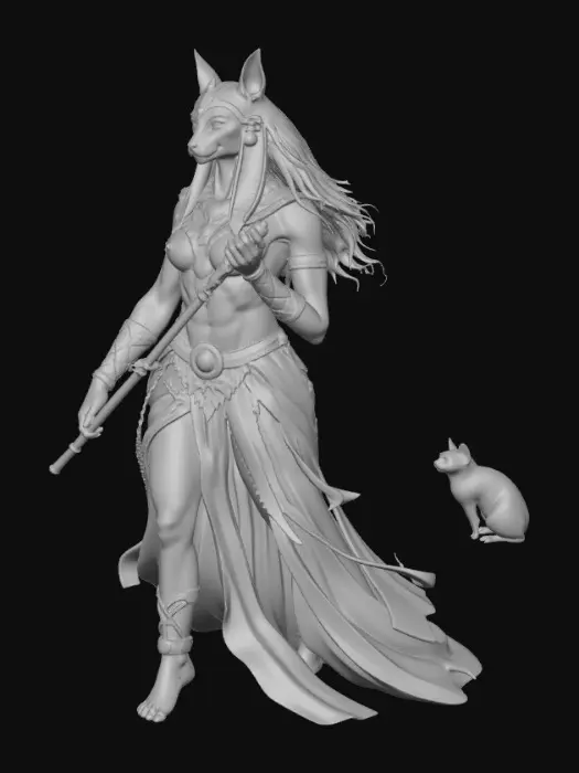 3D model for Egyptian Cat Goddess Emergence