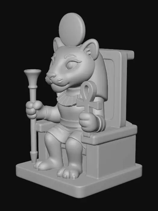 3D model for Lioness Deity Sculpture