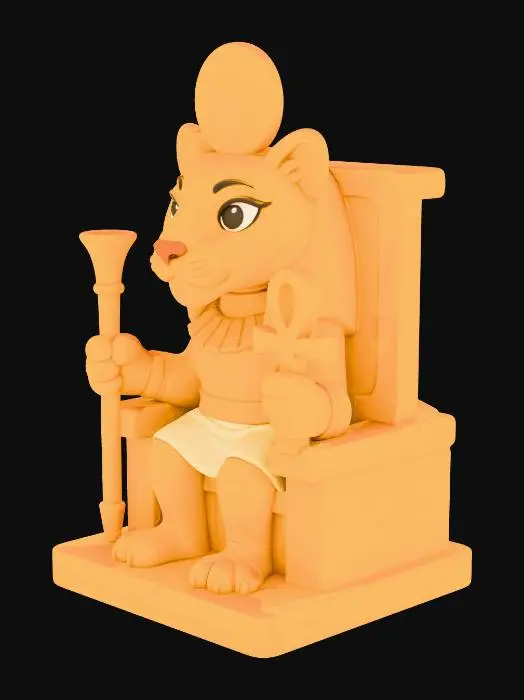 3D model for Lioness Deity Sculpture