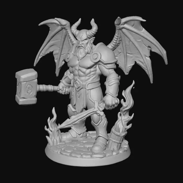 3D model for ANGEL DEMON WITH HAMMER SWORD.png