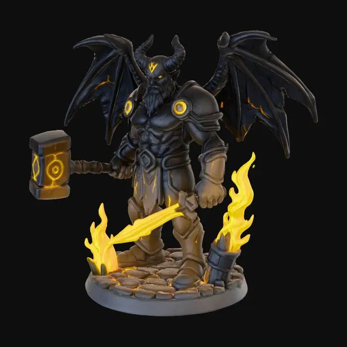 3D model for ANGEL DEMON WITH HAMMER SWORD.png