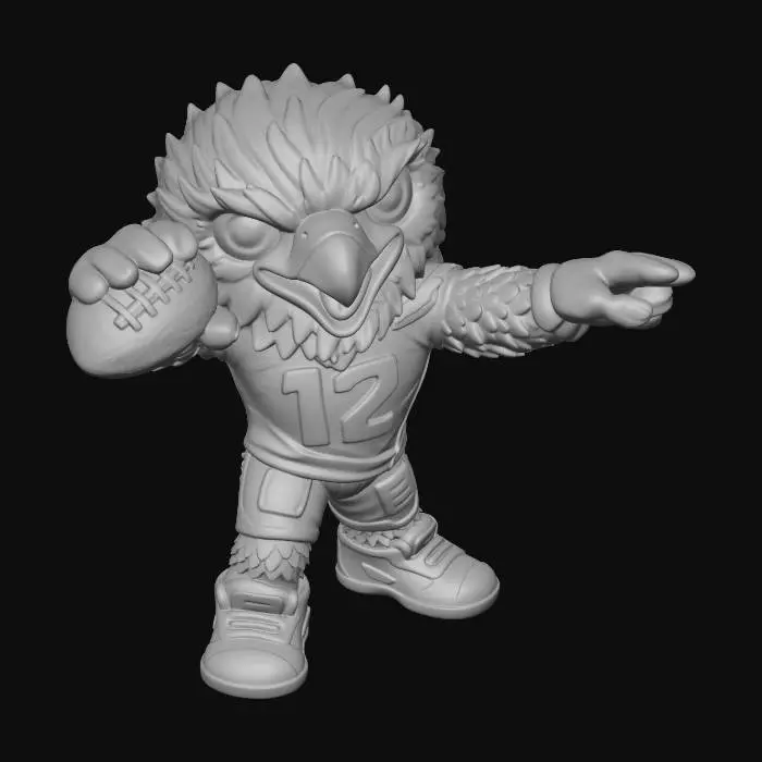 3D model for Let's Go Hawks!