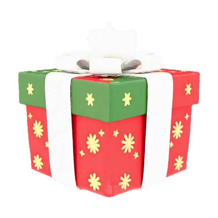 A cartoon style christmas present 的 AI 生成 3D 模型