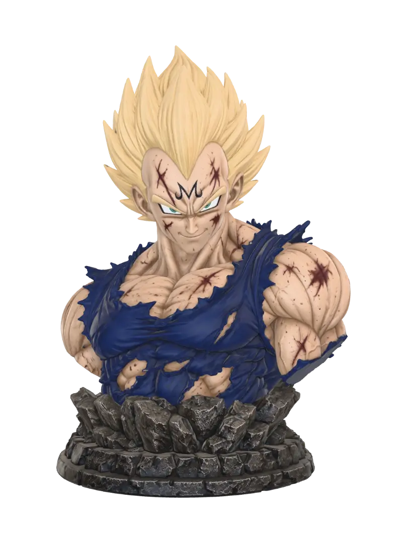 Majin Vegeta - Battlepose 3D model, vytvořený pomocí AI
