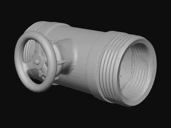 3D model for переходник с вентилем трубы желтая