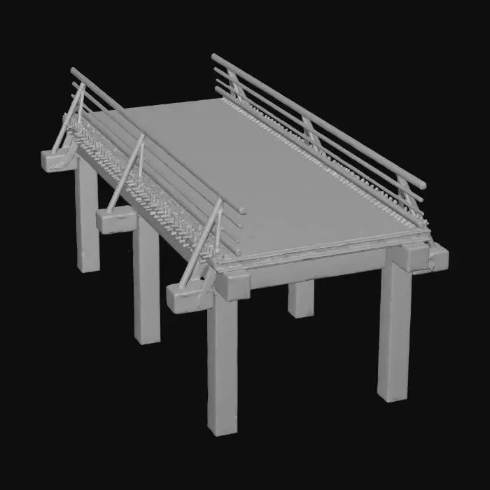 3D model for Wooden Bridge Structure