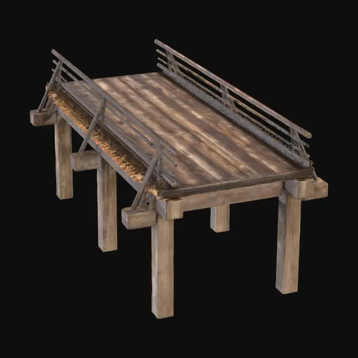 3D model for Wooden Bridge Structure