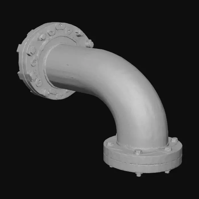 3D model for изогнутая газовая труба желтая под 90 градусом