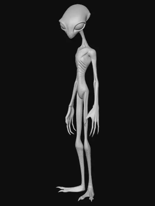 3D model for tall, lanky alien with rough textured skin