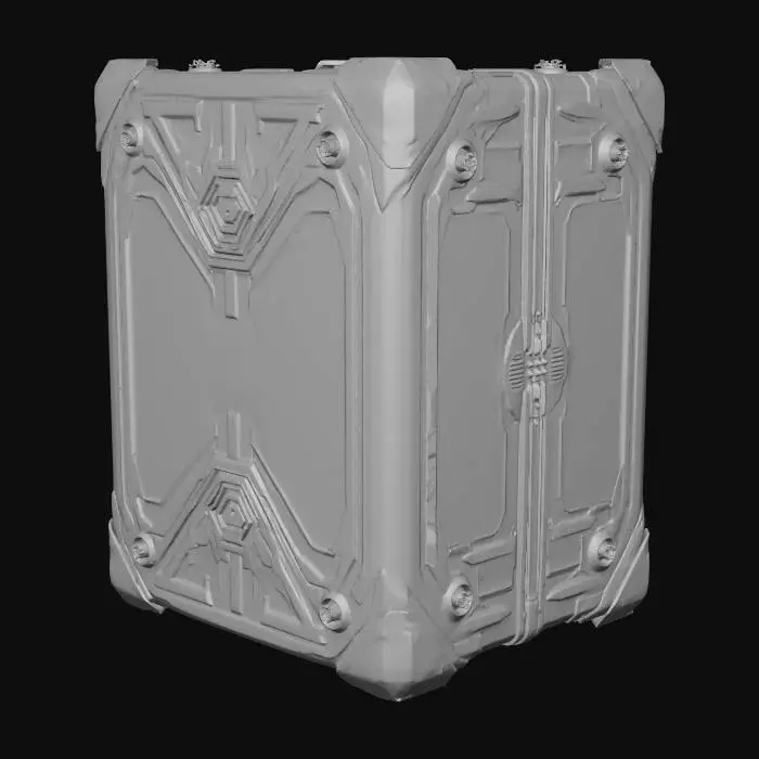 3D model for Cardboard Box (Futuristic)