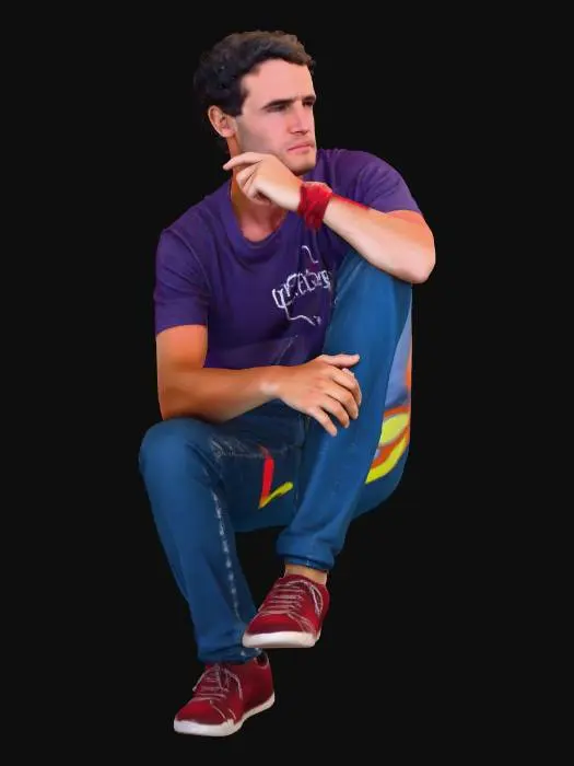 3D model for Contemplation in Purple