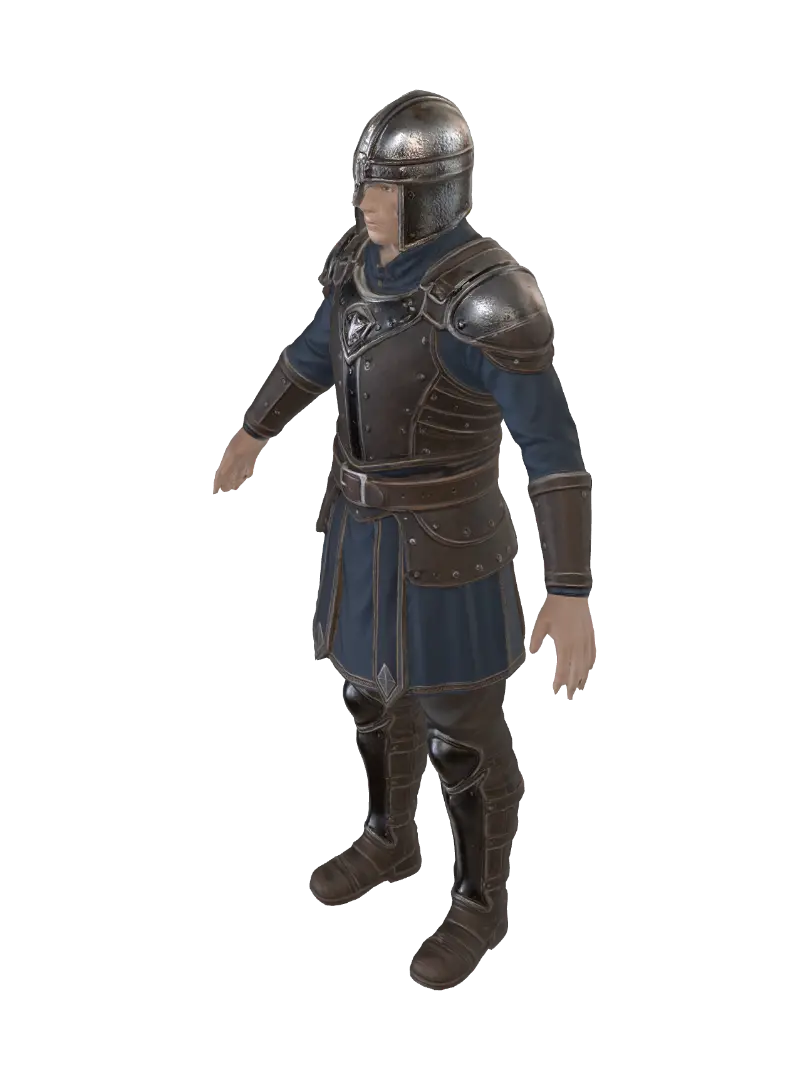 Ironclad Knight 3D model, vytvořený pomocí AI