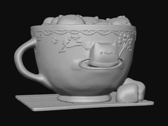 3D model for Cat Marshmallow Cocoa