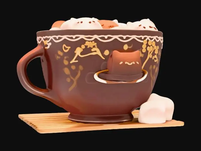 3D model for Cat Marshmallow Cocoa