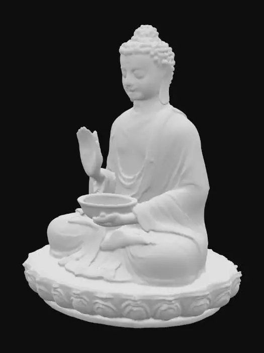 3D model for Buddha in lotus position play handpan
