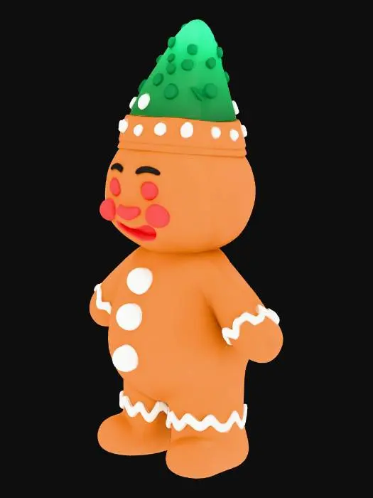 3D model for erstelle einen Lebkuchenmann für den 3d Druck mit maximal 4 Farben in Vertex