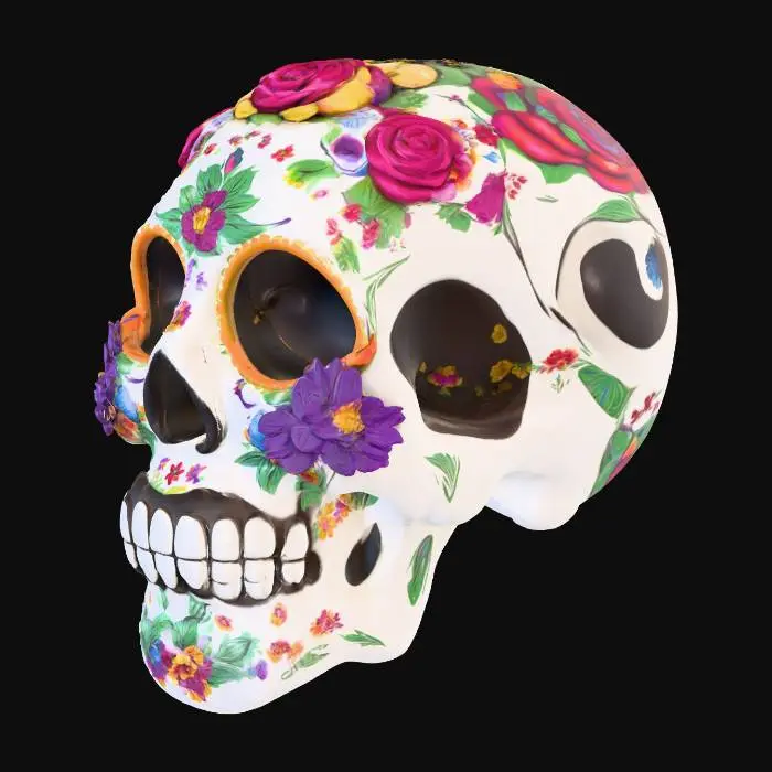 3D model for Floral Skull Art