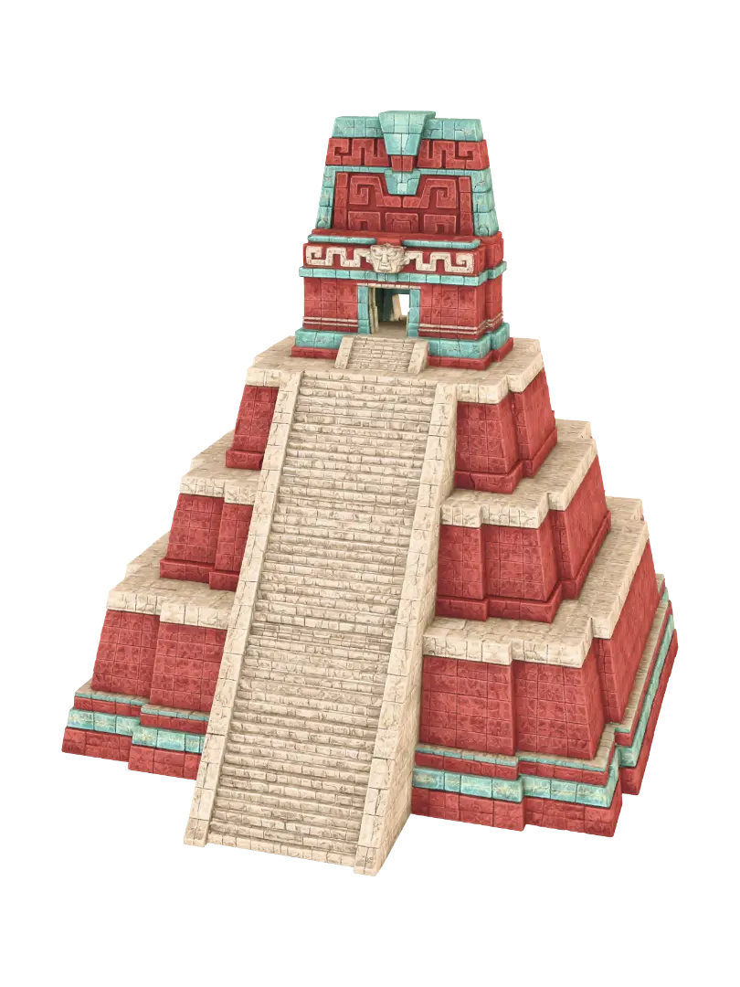 Tikal - Mayan Pyramid - Maya 3D model, vytvořený pomocí AI