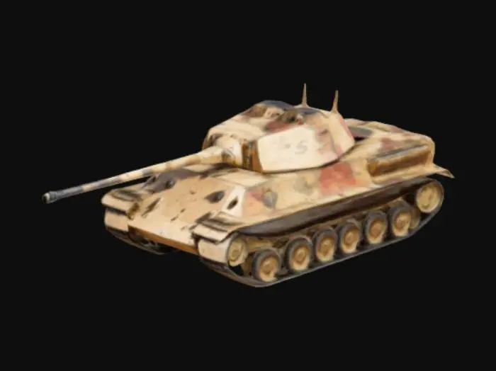 3D model for a german panzer III armored car, short cannon, north african desert style camouflage