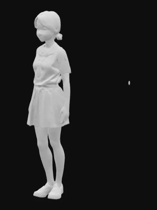 3D model for (masterpiece), best quality, expressive eyes, perfect face, young woman, dressed in college standard uniform: a skimpy white blouse, a plaid pleated miniskirt, white short socks and shiny Mary Jane shoes