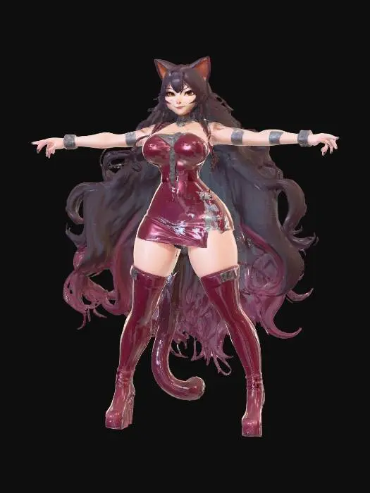 3D model for Crimson Cat Maid