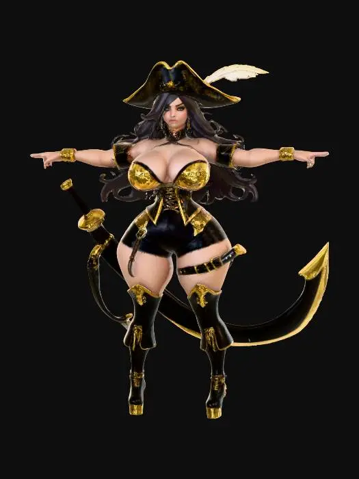 3D model for Pirate Captain 