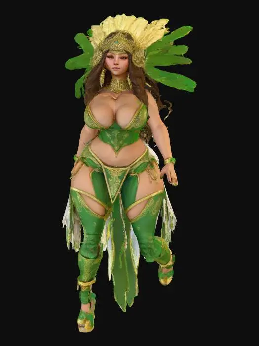 3D model for Aztec warrior princess