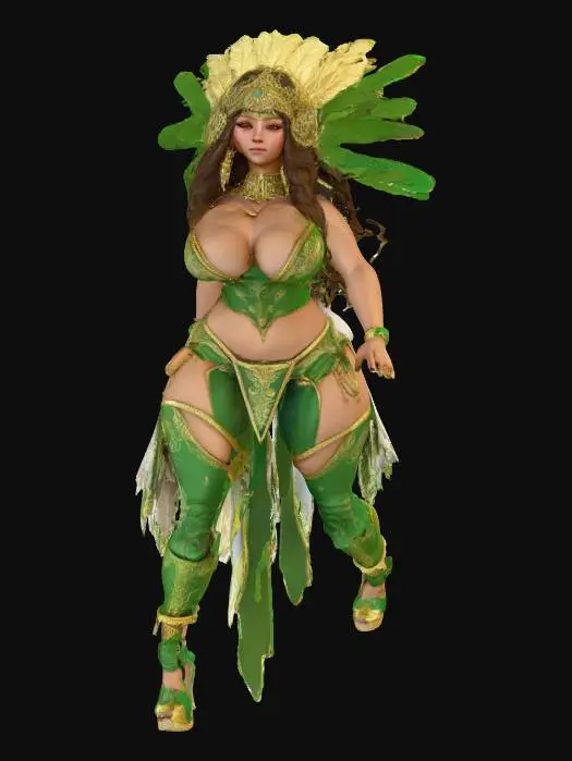 3D model for Aztec warrior princess