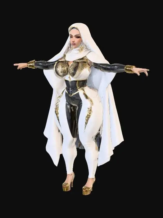 3D model for Veiled Latex Elegance, #PBR#