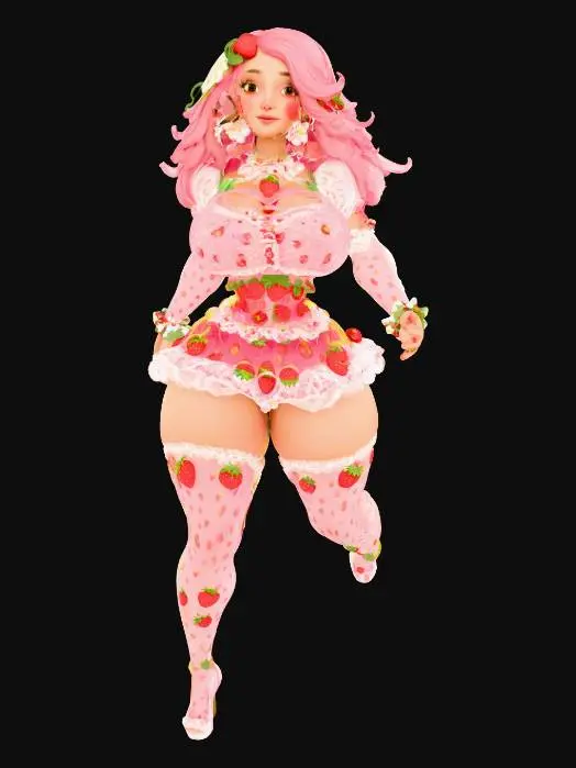 3D model for Strawberry Cake, #food#