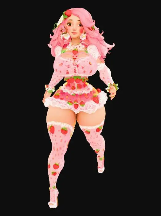 3D model for Strawberry Cake, #food#