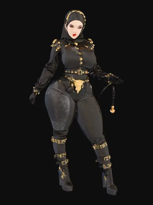 3D model for Latex Hijab Model Mistress