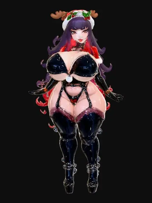 3D model for BDSM Black Lingerie Xmas Set
