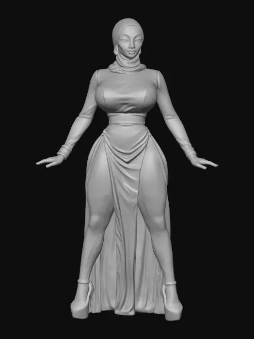 3D model for Hijab Elegance in Black