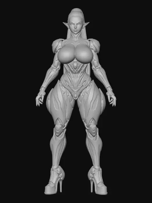 3D model for Cyborg Elf Warrior