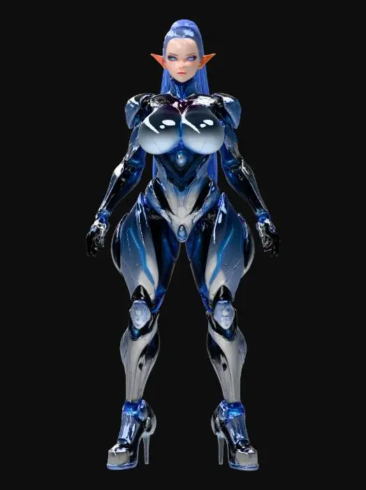 3D model for Cyborg Elf Warrior