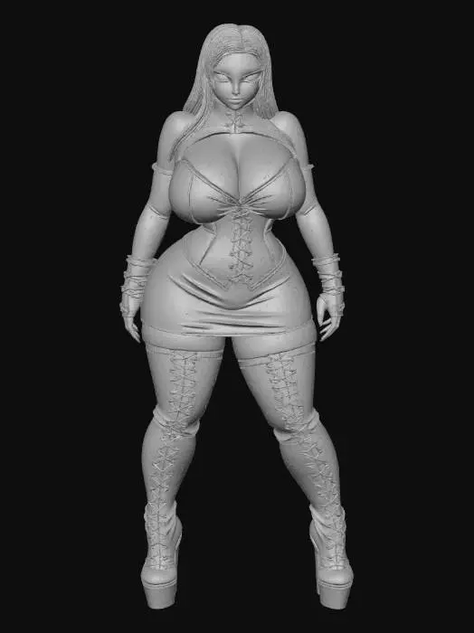 3D model for Futuristic Gothic Leather Diva