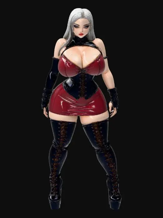 3D model for Futuristic Gothic Leather Diva