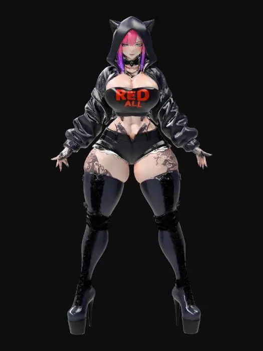 3D model for Cyberpunk Female Hacker