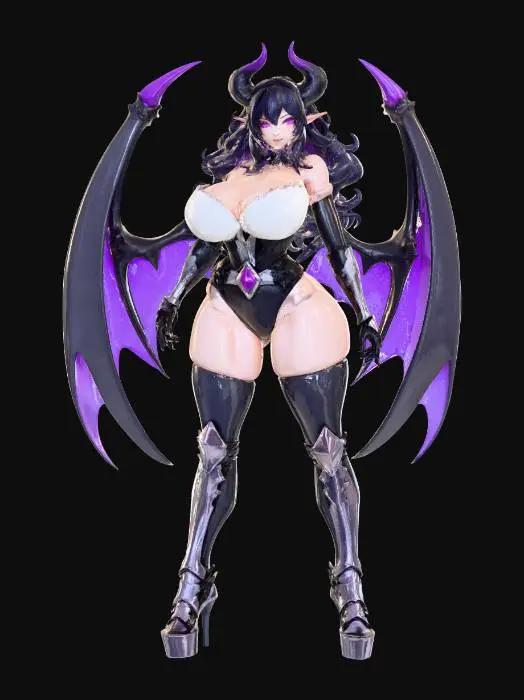 3D model for Female White Dragon Warrior