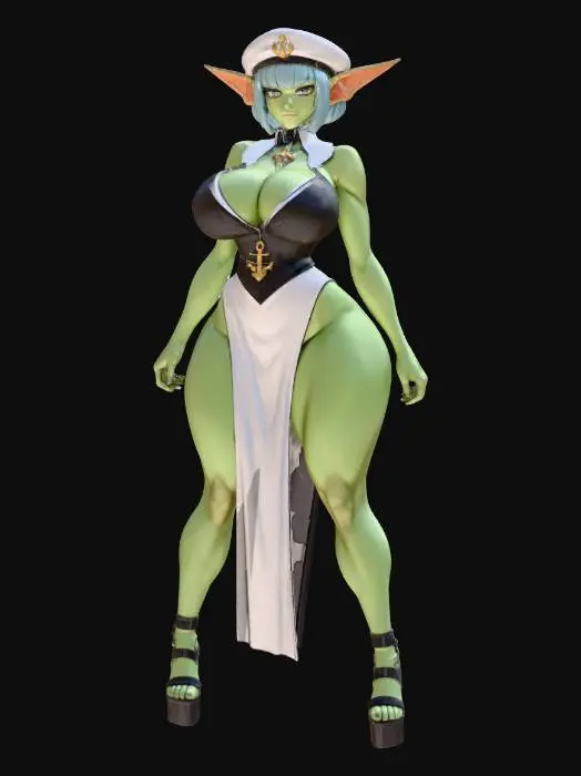 3D model for Voluptuous Green Sailor Orc