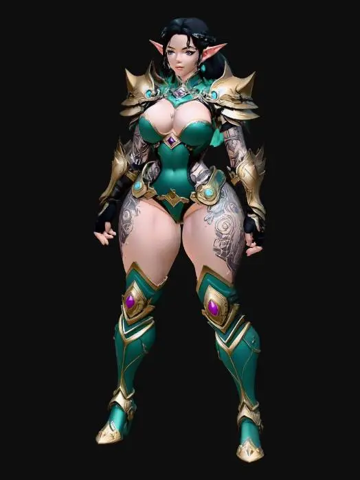 3D model for Emerald Elf Warrior