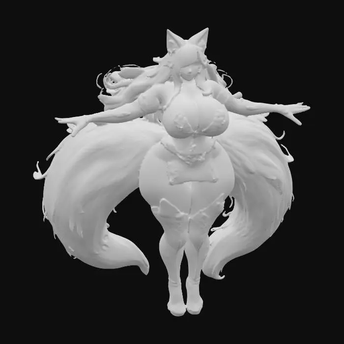 3D model for Mystic Fox Enchantress, #PBR#