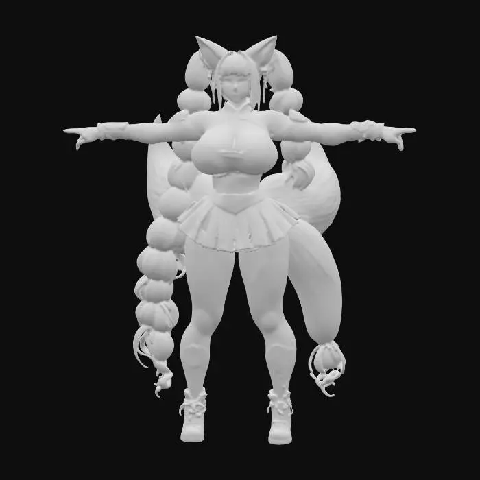 3D model for Kitsune cheerleader , #PBR#