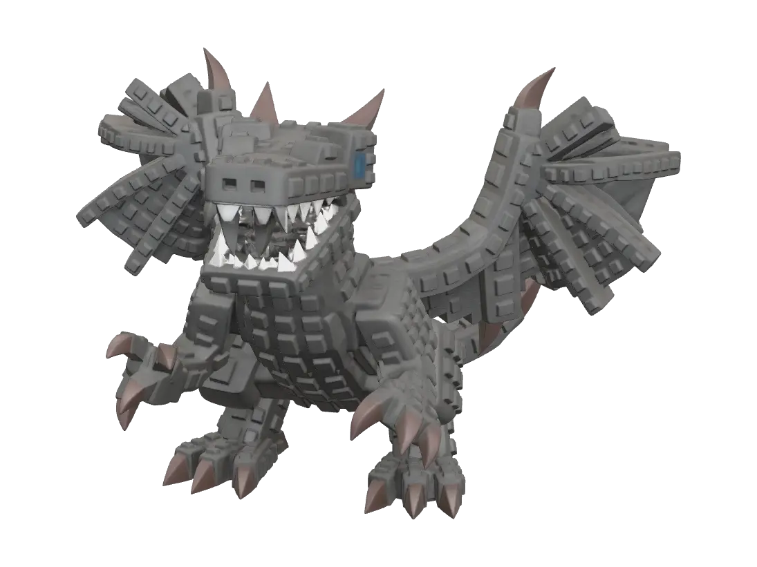 Dragon Cannelloni Brainrot - Gross 3D model, vytvořený pomocí AI