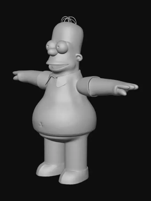 3D model for Homer Simpson, Hyper Realism, Simpsons, Actual vital organs inside, high quality, 4k.