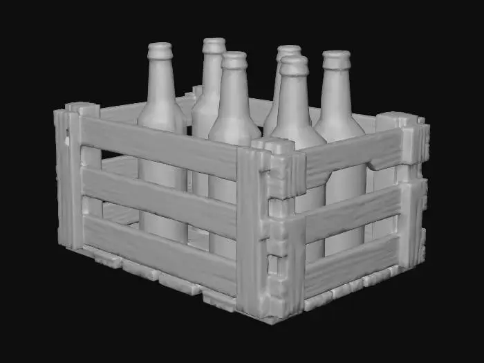 3D model for Crate of Bottles in Mist