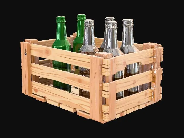 3D model for Crate of Bottles in Mist